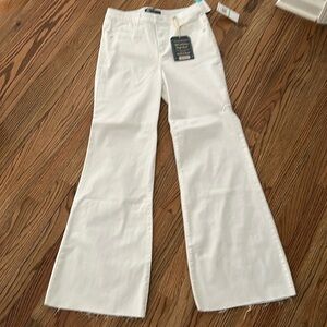 Democracy White Cotton Jeans high rise wide leg size 8 NWT